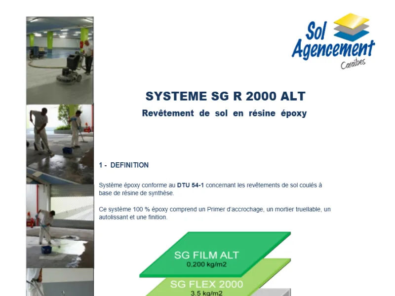 Première page de la fiche système SG R 2000 ALT